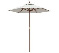 Parasol de jardin avec mât en bois sable 196x231 cm