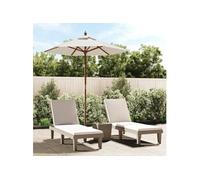 Parasol de jardin avec mât en bois sable 196x231 cm 363159
