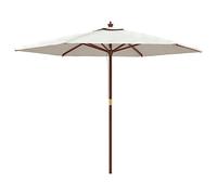 Parasol de jardin avec mât en bois sable 299x240 cm