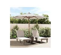 Parasol de jardin avec mât en bois sable 299x240 cm 363167