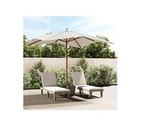 vidaXL Parasol de jardin 363191 avec mât en bois sable 300x300x273 cm