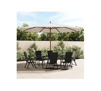 vidaXL Parasol de jardin avec mât en bois 400x273 cm sable