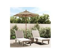 Parasol de jardin avec mât en bois taupe 196x231 cm