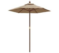 Parasol de jardin avec mât en bois taupe 196x231 cm