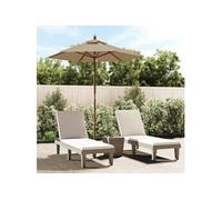 Parasol de jardin avec mât en bois taupe 196x231 cm 363162