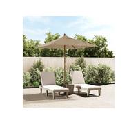 Parasol de jardin avec mât en bois taupe 198x198x231 cm, parasol, parasol d'extérieur, parasol de patio, parapluie, parasol de terrasse