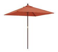 Parasol De Jardin Avec Mât En Bois Terre Cuite 198x198x231 Cm Vidaxl Vidaxl