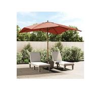 Parasol de jardin avec mât en bois terre cuite 300x300x273 cm 363196