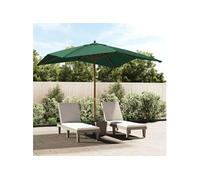 Parasol de jardin avec mât en bois vert 300x300x273 cm 363192