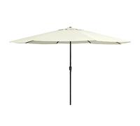 Parasol de jardin avec mât en métal 390 cm blanc sable