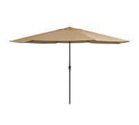 vidaXL Parasol d'Extérieur avec Mât en Métal, Pare-soleil de Jardin, Parasol de Terrasse Patio Anti-UV Anti-décoloration, 390 cm Taupe