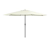 Vidaxl Parasol D'extérieur Avec Mât En Métal 390 Cm Blanc Sable Blanc