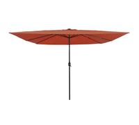 Parasol de jardin carré avec lumières LED 295x245 cm Terracotta