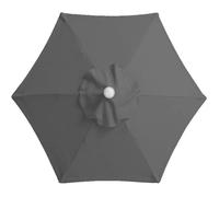 Parasol de jardin déporté - PZCC - Hexagonal - Protection UV - Diamètre 2 m/2,7 m - 6 baleines en acier - Inclinable