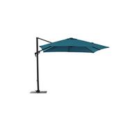 Parasol de jardin déporté Roma bleu - à Manivelle 3 x 4 m en Alu/acier