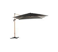 PROLOISIRS Parasol de jardin déporté Roma Look Bois à Manivelle 3 x 3 m - heat oak/gris