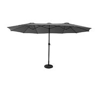 Parasol de Jardin Double 2,7x4,6m LINAI Gris en Polyester et Acier