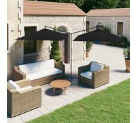 Parasol de Jardin Double avec Mât en Acier Pare-soleil Abri Patio Vert vidaXL