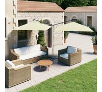 Parasol de Jardin Double avec Mât en Acier Pare-soleil Abri Patio Vert vidaXL