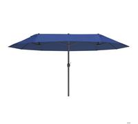 Parasol de jardin double rectangulaire - Outsunny - 4,6L x 2,7l x 2,4H m - ouverture fermeture manivelle - toile 180 g/m² - bleu