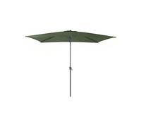Parasol De Jardin Droit Inclinable Manivelle 3 X 2 M En Aluminium Et Acier - Kaki