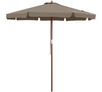 Parasol de jardin en bois taupe Ø 330 cm Pare-soleil avec protection UV50+ Protection solaire extérieur