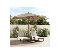 Parasol de jardin en bois taupe 300x300x273 cm anti-UV et anti-décoloration