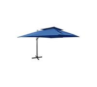 Parasol de Jardin en Porte-à-faux avec Double Toit Pare-soleil Taupe vidaXL
