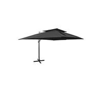 Vidaxl Parasol Déporté À Double Toit Noir 400x300 Cm Noir