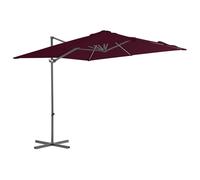 vidaXL Parasol déporté avec mât en acier Rouge bordeaux 250x250 cm