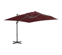 Vidaxl Parasol Déporté Avec Mât En Aluminium Bordeaux 400x300 Cm Rouge