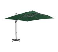 vidaXL Parasol déporté avec mât en aluminium vert 300x300 cm