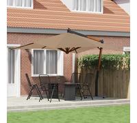 Parasol de Jardin en Porte-à-faux avec Mât en Bois Pare-soleil Anthracite vidaXL