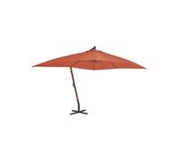 Parasol de Jardin en Porte-à-faux avec Mât en Bois, Pare-soleil de Patio, Abri de Soleil, Parasol de Terrasse 44494