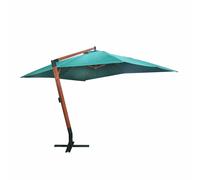 Parasol de Jardin en Porte-à-faux avec Mât en Bois Patio Rouge Bordeaux vidaXL