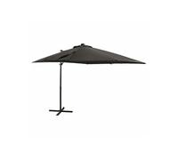 Parasol de Jardin en Porte-à-faux avec Mât et Lumières LED, Pare-soleil de Patio, Abri de Soleil Terrasse, Anthracite 312322