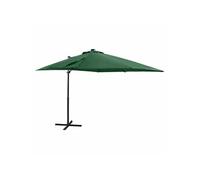 Parasol de Jardin en Porte-à-faux avec Mât et Lumières LED, Pare-soleil de Patio, Abri de Soleil Terrasse Extérieur, 312321