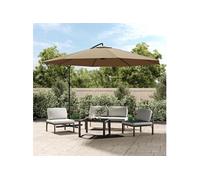 Parasol de Jardin en Porte-à-faux Pare-soleil Abri de Soleil Blanc Sable vidaXL