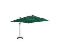 vidaXL Parasol déporté avec mât en aluminium vert 300x300 cm