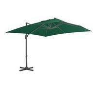 vidaXL Parasol déporté avec mât en aluminium vert 300x300 cm