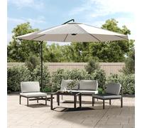 Parasol de Jardin en Porte-à-faux Pare-soleil Abri de Soleil Blanc Sable vidaXL