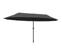 Outsunny Parasol de jardin exterieur parasol double rectangulaire 4,6L x 2,7l x 2,4H m avec ouverture fermeture manivelle, cadre en acier, toile 180 g/m², parasol pour balcon, piscine, noir