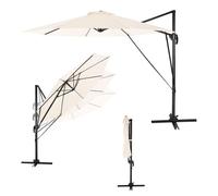 Parasol de Jardin Extérieur Rond de 3m - WOLTU Parasol Déporté - UPF 50+ - Beige W0UETT0965