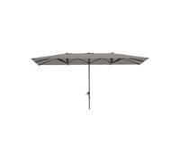 Parasol de jardin grande taille dim. 4,51 x 2,64 m manivelle alu métal polyester haute densité UPF 50+ gris