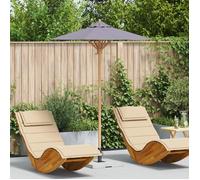 Parasol de jardin - Gris foncé - 150x210 cm - Bambou naturel - Pliable et réglable