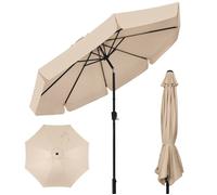Parasol de Jardin Inclinable 2.9 m, Parasol Droit avec Manivelle, UV 30+, Métal et Polyester, Beige