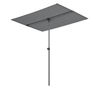 Parasol de Jardin Inclinable à 360° Rectangulaire Réglable en Hauteur Brise Vue avec Tissu Opaque Imperméable Aluminium Polyester 180 x 130 cm Gris
