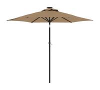 Parasol de jardin inclinable avec système à manivelle lumineux 225 x 225 x 212