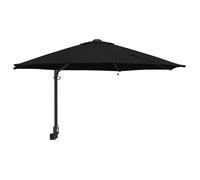 vidaXL Parasol mural de jardin 248 cm réglable polyester/acier avec LED Noir