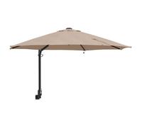 vidaXL Parasol de jardin Taupe 248×248×148 cm Polyester/Acier Réglable Fixation murale LED